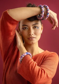 Gudrun Sjödén Armschmuck Zuri Aus Bio-Baumwolle/Recyclingholz saphirblau