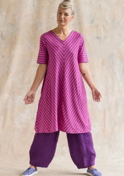Gudrun Sjödén Basic-Streifenkleid Aus Bio-Baumwolle hibiskus-mittsommerblumen
