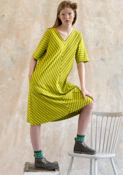 Discount Gudrun Sjödén Basic-Streifenkleid Aus Bio-Baumwolle hellkräutergrün-limettengrün