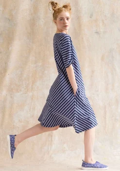 Best Gudrun Sjödén Basic-Streifenkleid Aus Bio-Baumwolle dunkelindigo-distel