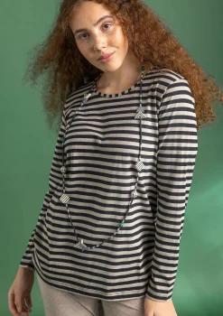 Hot Gudrun Sjödén Basic-Streifenshirt Aus Bio-Baumwolle schwarz-hellgrau