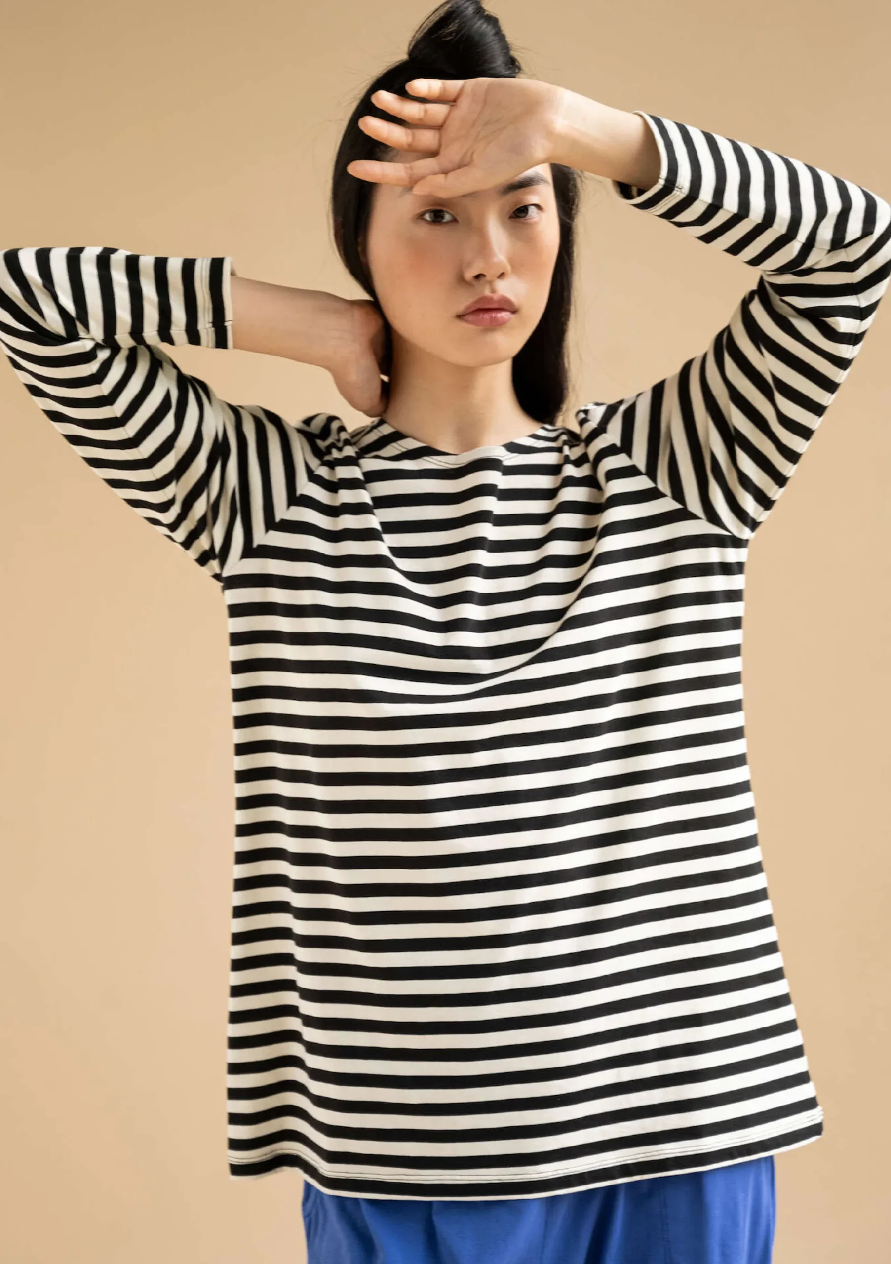 Best Gudrun Sjödén Basic-Streifenshirt Aus Bio-Baumwolle schwarz-ungebleicht
