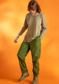 Clearance Gudrun Sjödén Basic-Streifenshirt Aus Bio-Baumwolle aschrosa-grasgrün