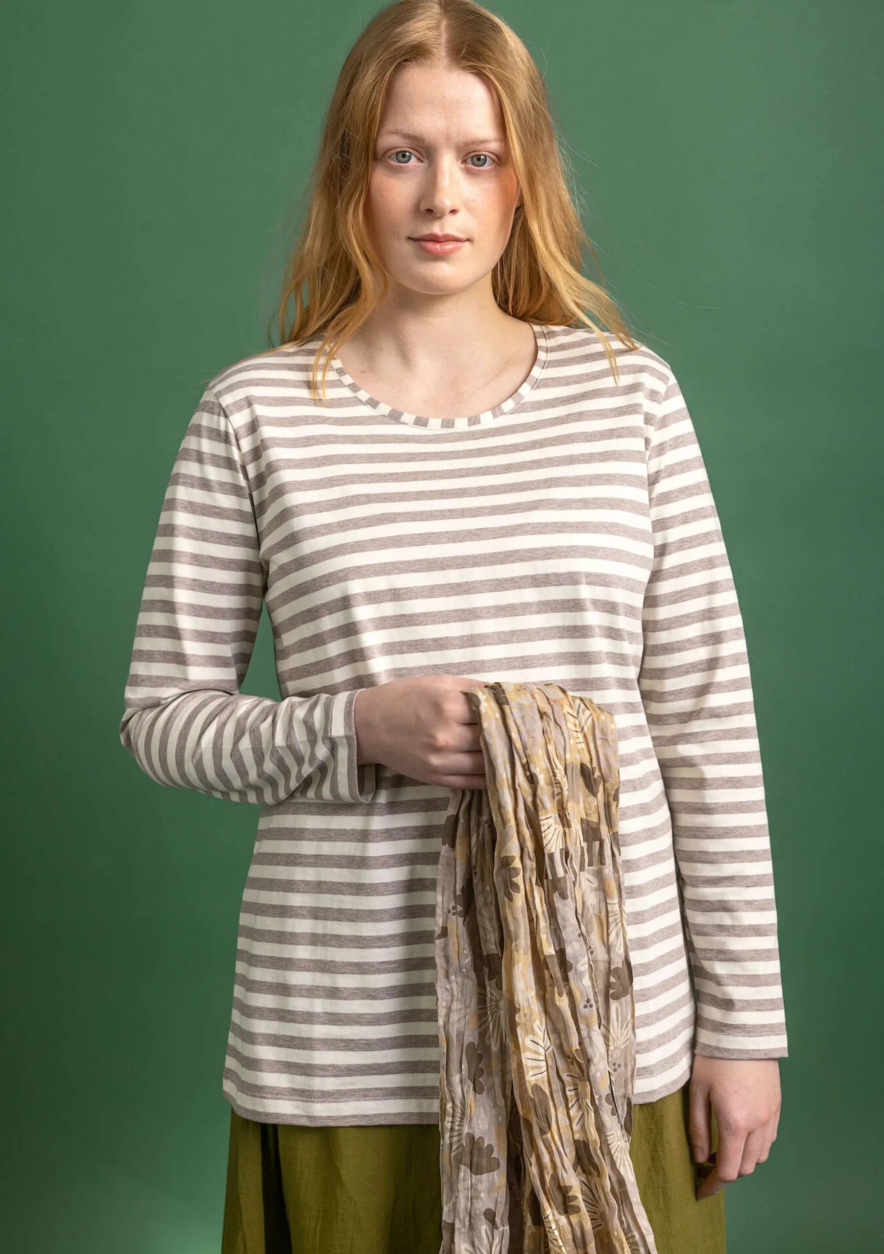 Discount Gudrun Sjödén Basic-Streifenshirt Aus Bio-Baumwolle ungebleicht-hellkartoffel
