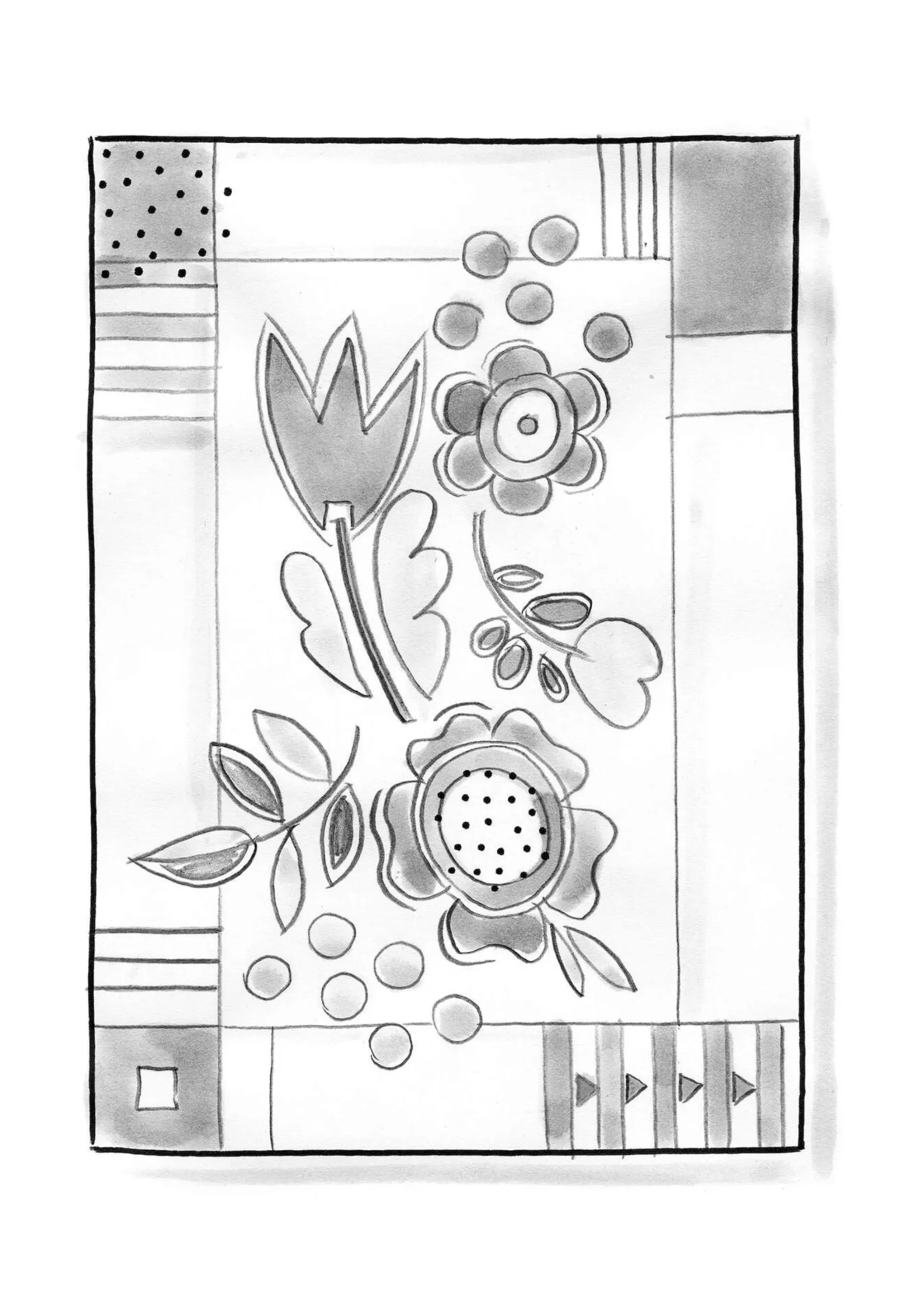Discount Gudrun Sjödén Bestickter Teppich Flowers Aus Bio-Baumwolle achatrot