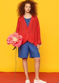 Clearance Gudrun Sjödén Blazer Margit Aus Leinen/Modal-Gewebe papageienrot