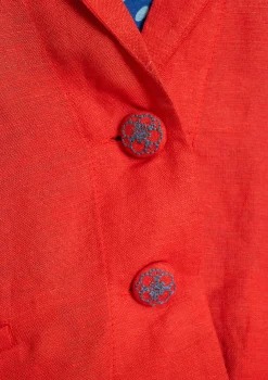 Clearance Gudrun Sjödén Blazer Margit Aus Leinen/Modal-Gewebe papageienrot