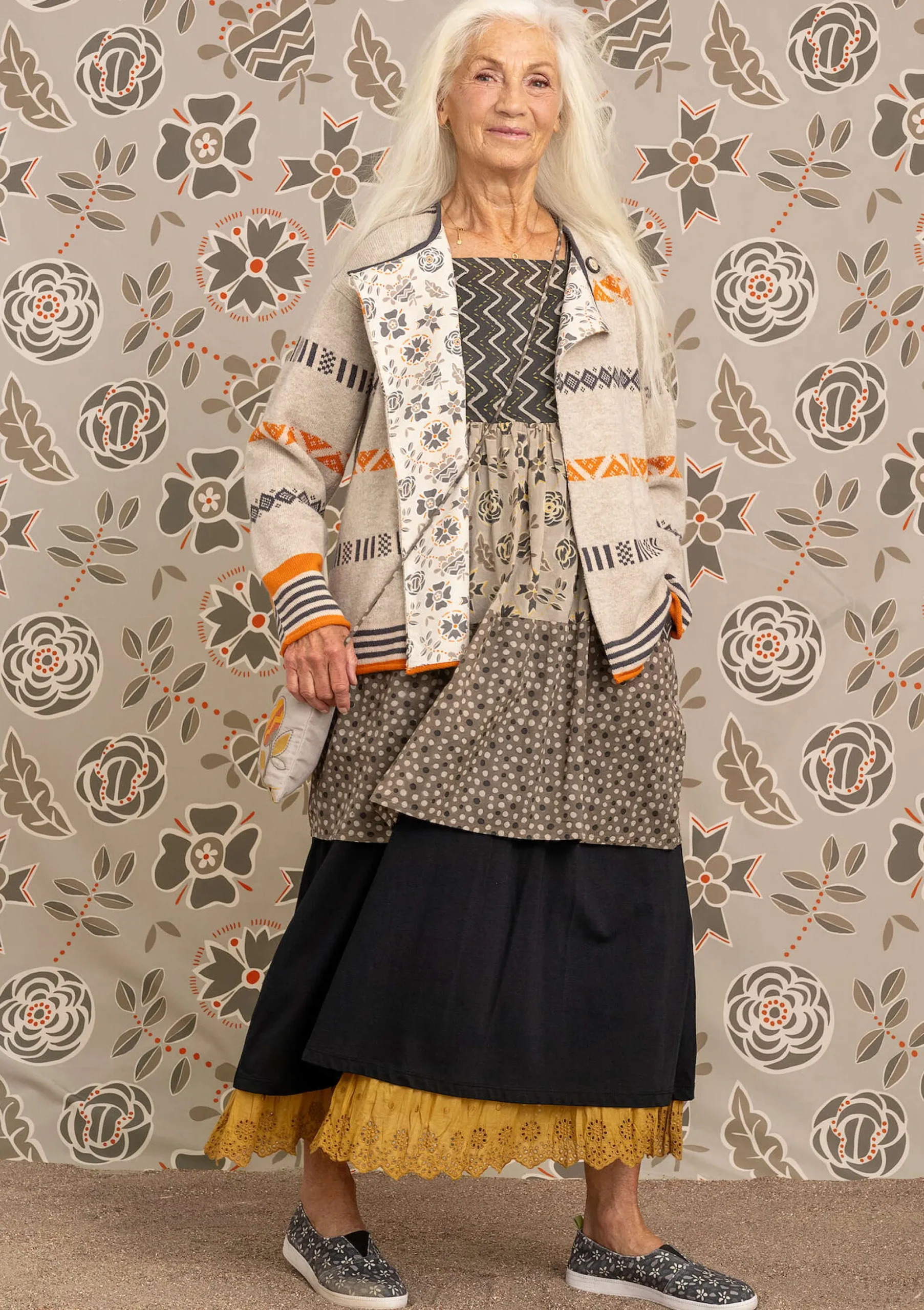 Clearance Gudrun Sjödén Bluse Amber Aus Bio-Baumwolle aschgrau