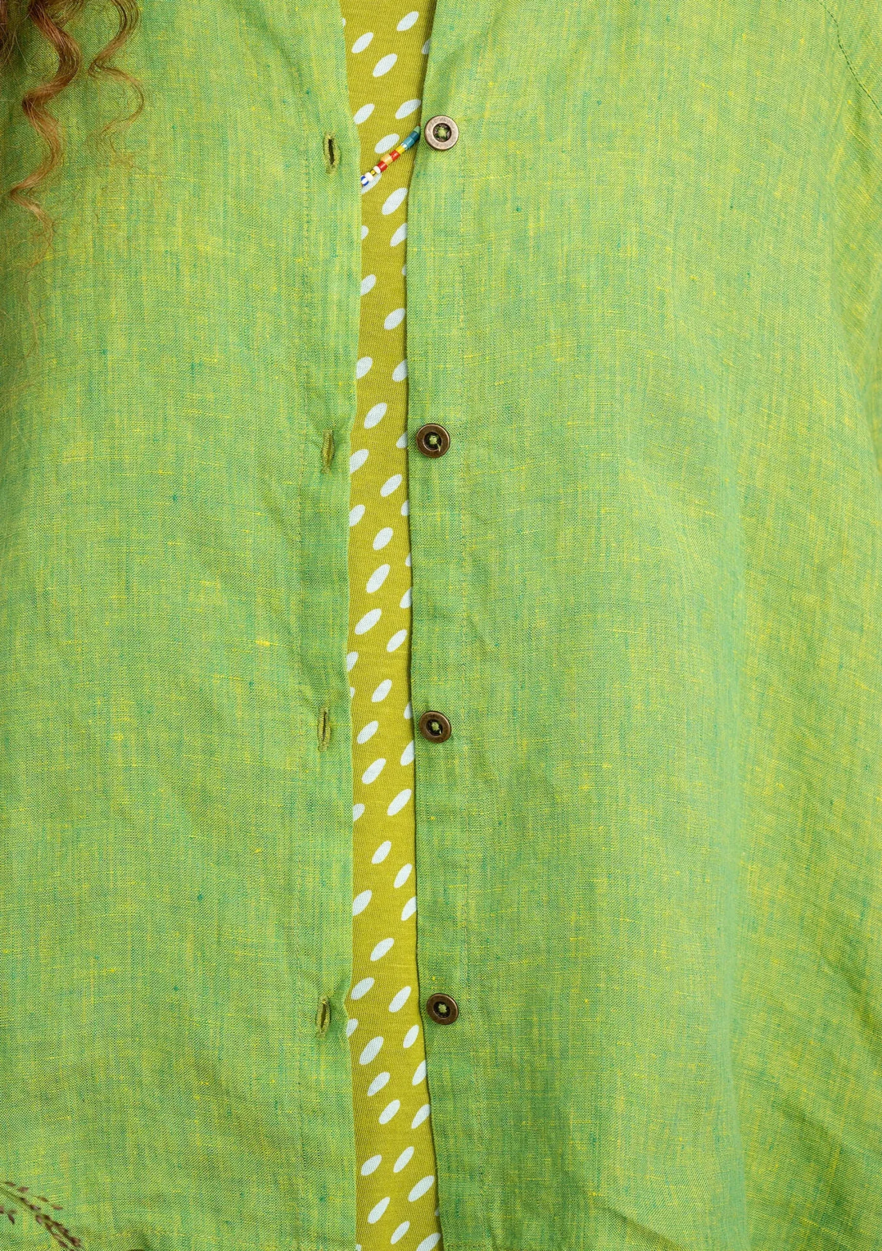 New Gudrun Sjödén Bluse Aus Leinen erbsengrün