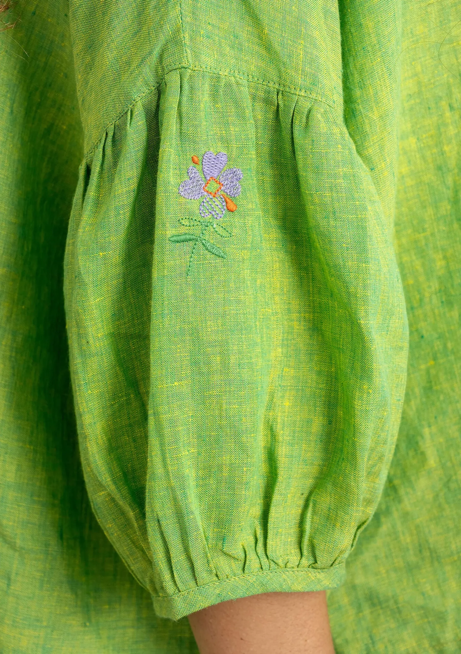 New Gudrun Sjödén Bluse Aus Leinen erbsengrün