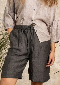 Sale Gudrun Sjödén Bluse Aus Leinen hellwarmgrau-gestreift