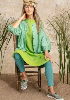 Hot Gudrun Sjödén Bluse Aus Leinen lotusgrün-gestreift