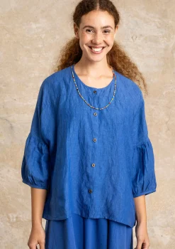 Outlet Gudrun Sjödén Bluse Aus Leinen lupine