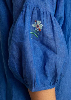 Outlet Gudrun Sjödén Bluse Aus Leinen lupine