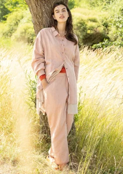 Sale Gudrun Sjödén Bluse Dunes Aus Bio-Baumwolle/Leinen dunkelrosa