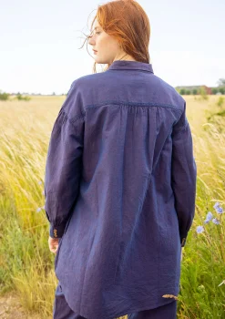 Discount Gudrun Sjödén Bluse Dunes Aus Bio-Baumwolle/Leinen brombeere