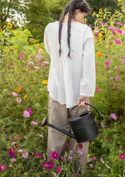 Clearance Gudrun Sjödén Bluse Garden Aus Bio-Baumwolle vanille