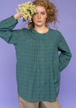 Clearance Gudrun Sjödén Bluse Garden Aus Bio-Baumwolle opalgrün