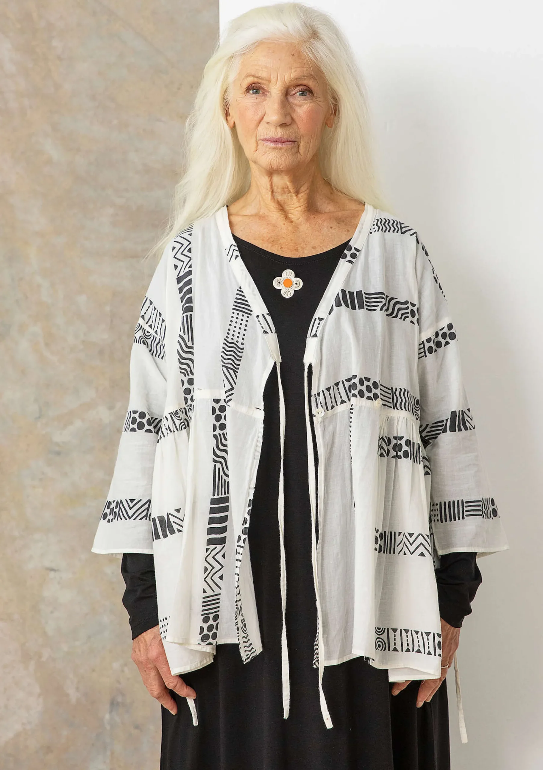 Discount Gudrun Sjödén Bluse Zenit Aus Bio-Baumwollgewebe vanille