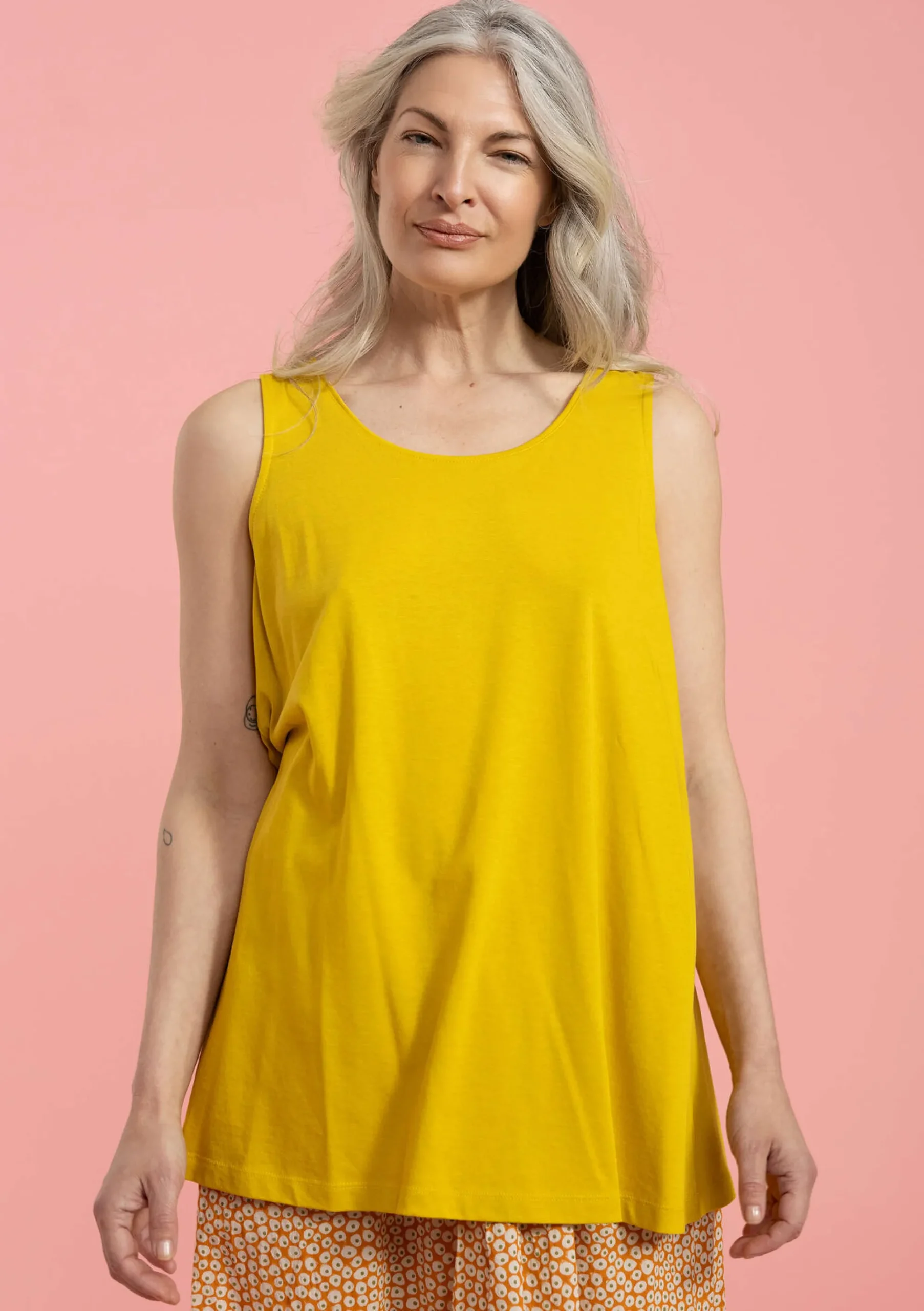 Gudrun Sjödén Einfarbiges Jerseytop Aus Bio-Baumwolle/Modal ananas