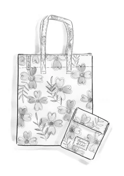 Clearance Gudrun Sjödén Faltshopper Peggy Aus Recycling-Polyester hibiskus