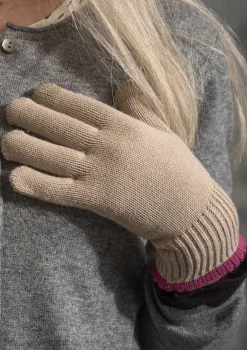 Online Gudrun Sjödén Fingerhandschuhe Aus Wolle/Bio-Baumwolle, Mit Touchfunktion dunkelnatur