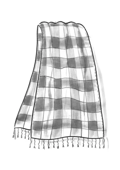 Gudrun Sjödén Garngefärbter Schal Cleo Aus Wolle kalkstein