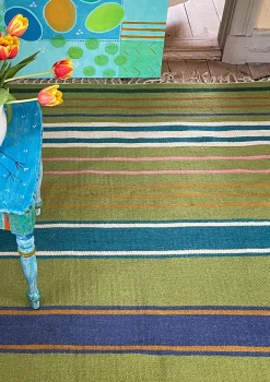 Clearance Gudrun Sjödén Gestreifter Teppich Jaipur Aus Wolle waldgrün