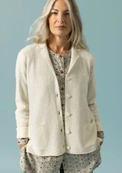 Discount Gudrun Sjödén Gestrickter Blazer Aus Gefilzter Bio-Wolle ungefärbt
