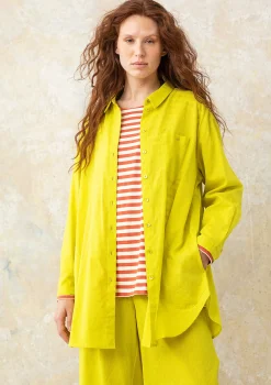 Discount Gudrun Sjödén Hemdbluse Aus Bio-Baumwollgewebe limettengrün