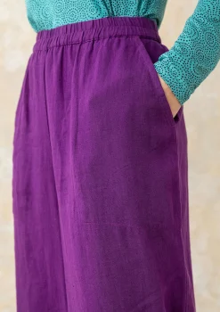 Gudrun Sjödén Hose Aus Leinengewebe pflaume