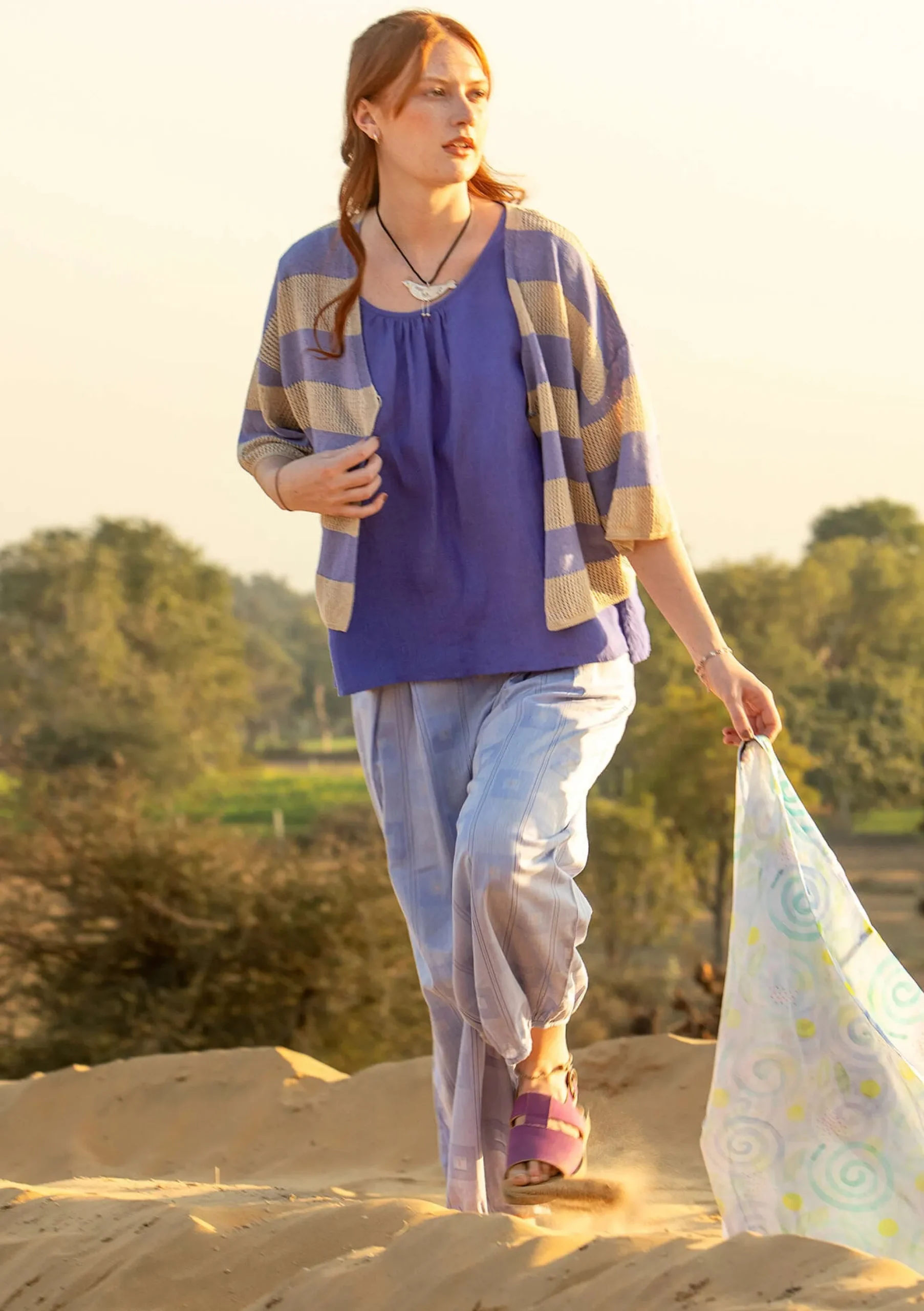 Discount Gudrun Sjödén Hose Cirrus Aus Bio-Baumwollgewebe lavendel