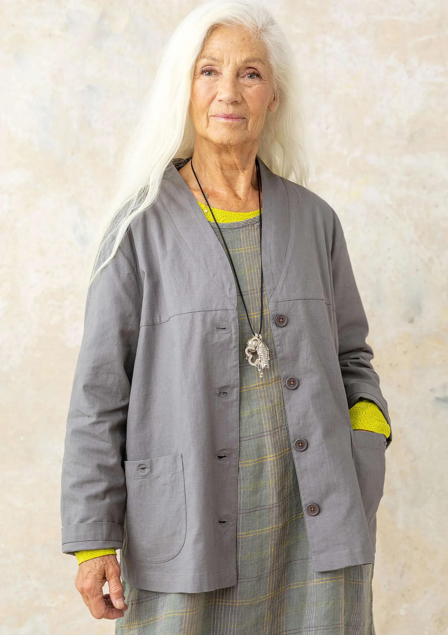 Best Gudrun Sjödén Jacke Aus Bio-Baumwollgewebe grafit