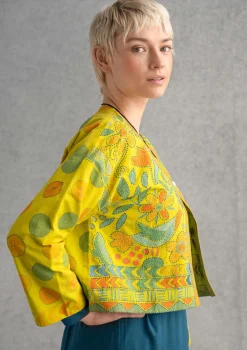 Outlet Gudrun Sjödén Jacke Calcutta Aus Bio-Baumwolle dijonsenf