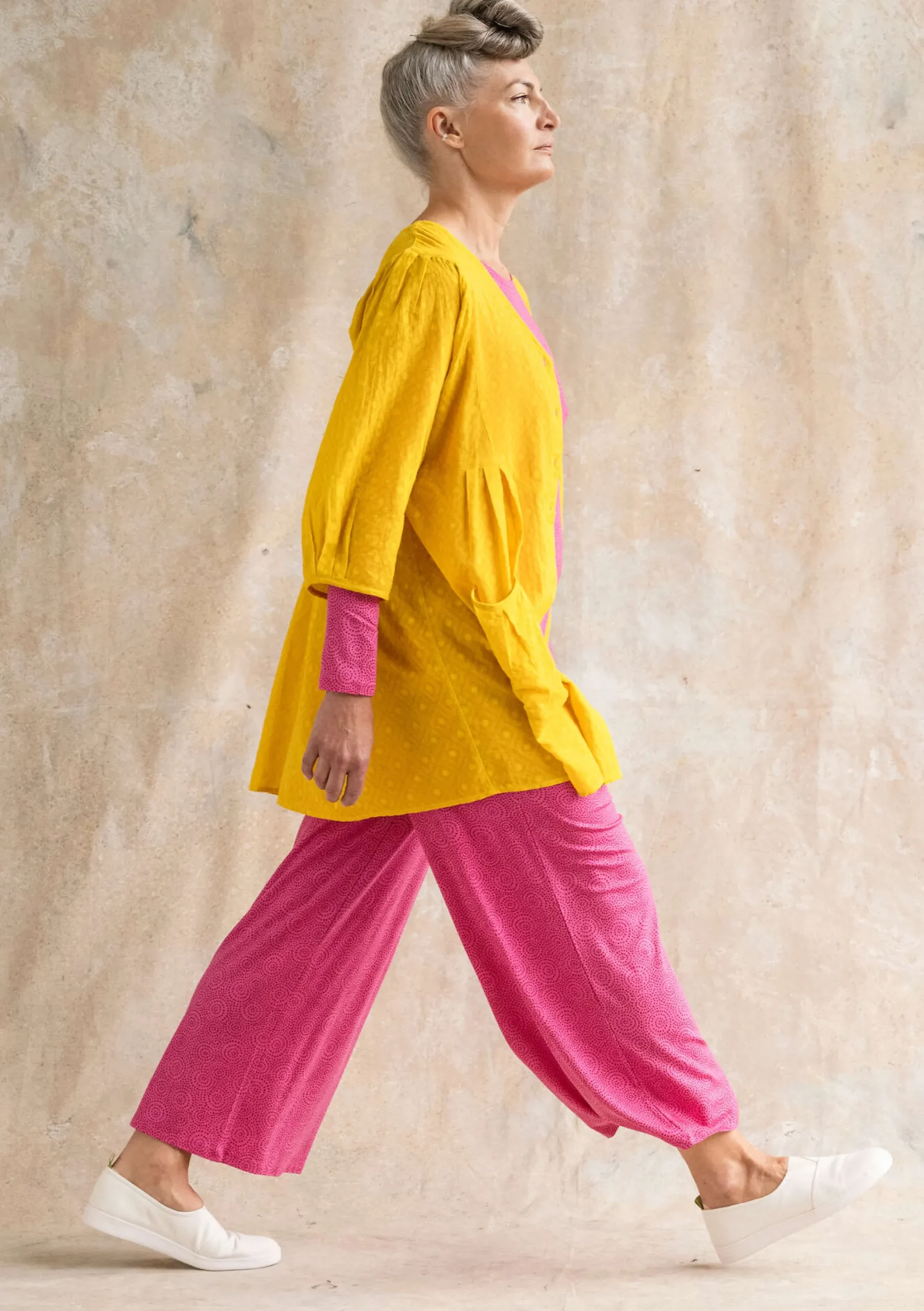 Clearance Gudrun Sjödén Jerseyhose Ada Aus Lyocell/Elasthan hibiskus-gemustert