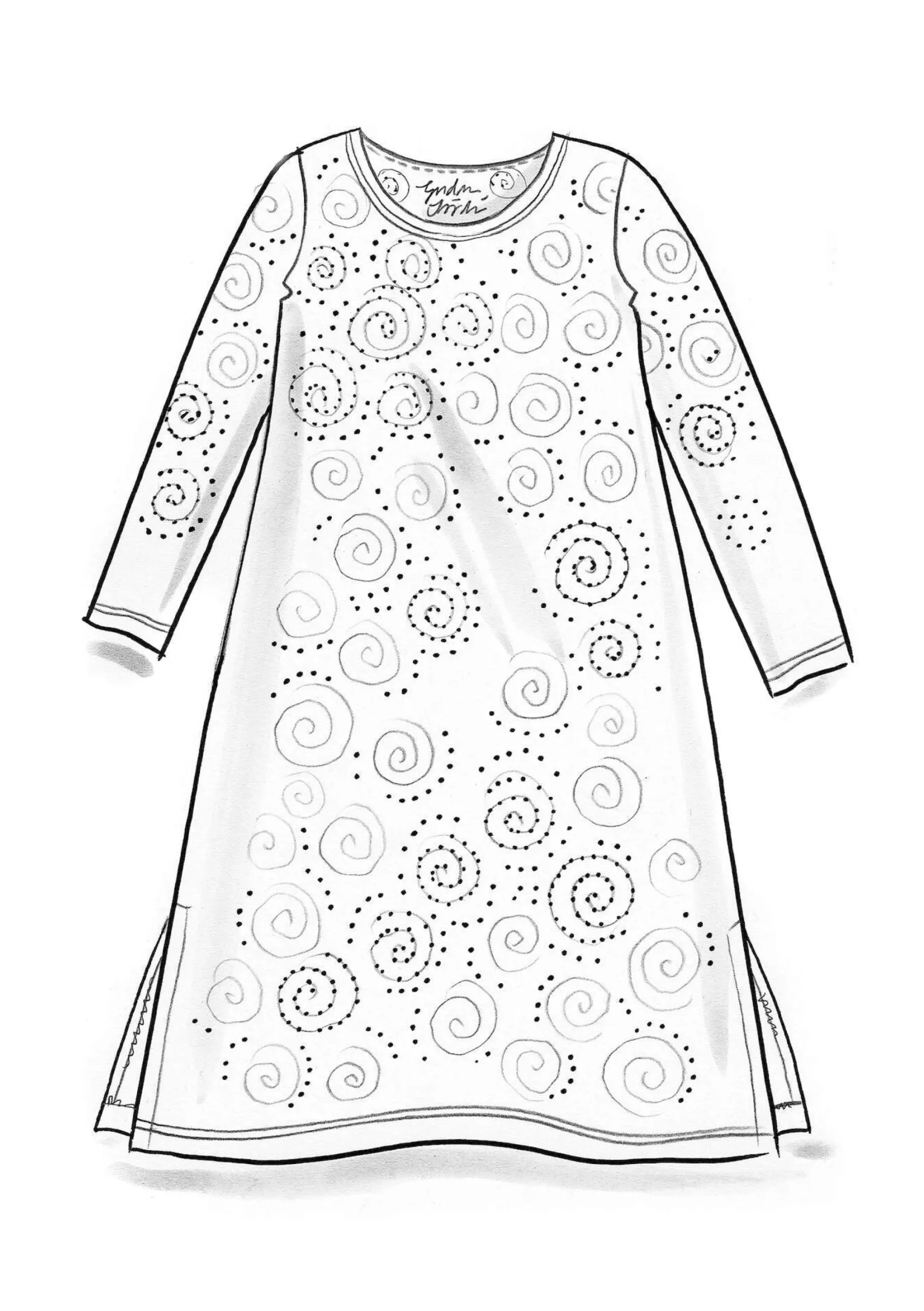 Clearance Gudrun Sjödén Jerseykleid Ada Aus Lyocell/Elasthan aqua-gemustert