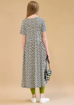 Outlet Gudrun Sjödén Jerseykleid Billie Aus Bio-Baumwolle/Modal schwarz-gemustert