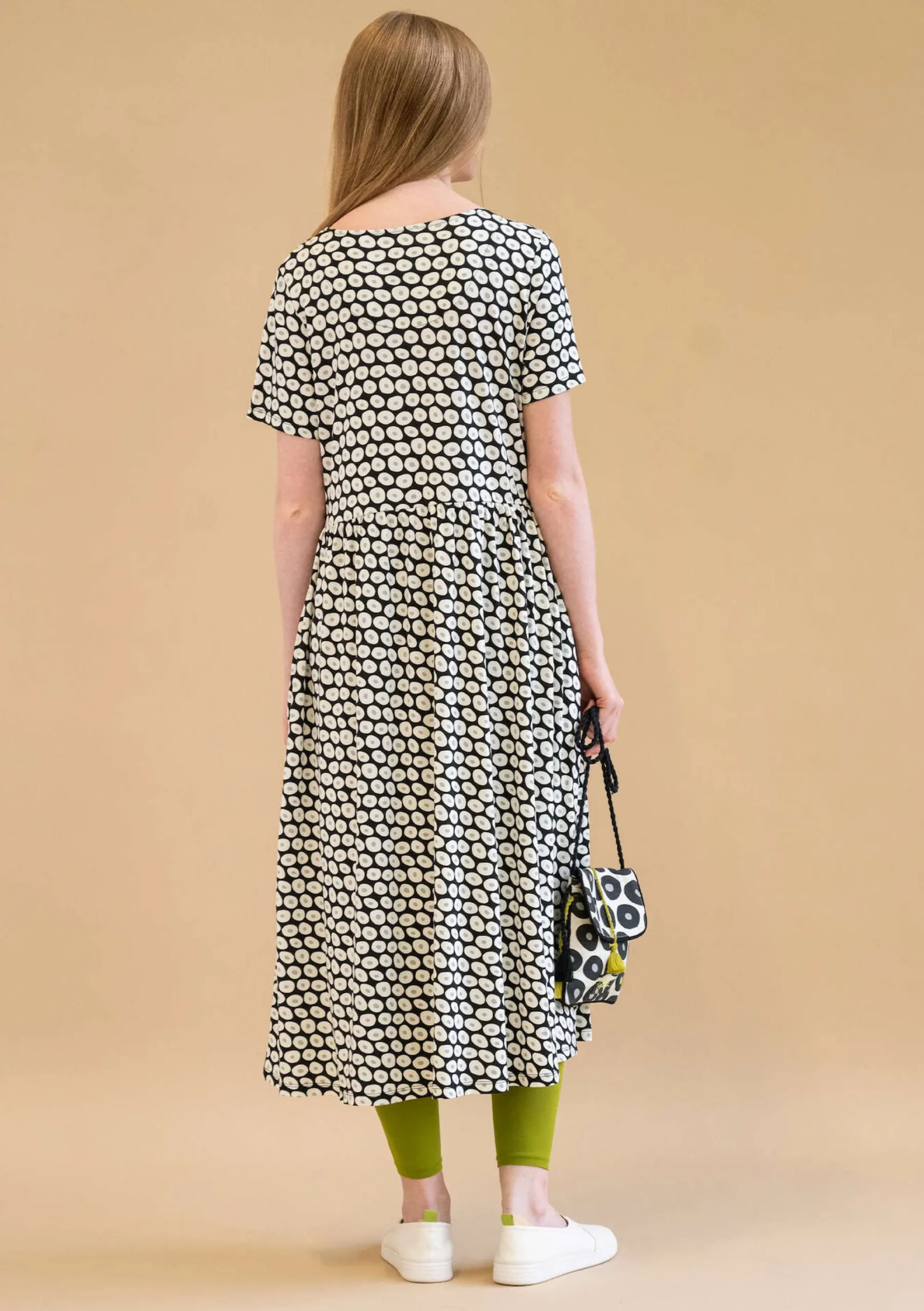 Outlet Gudrun Sjödén Jerseykleid Billie Aus Bio-Baumwolle/Modal schwarz-gemustert