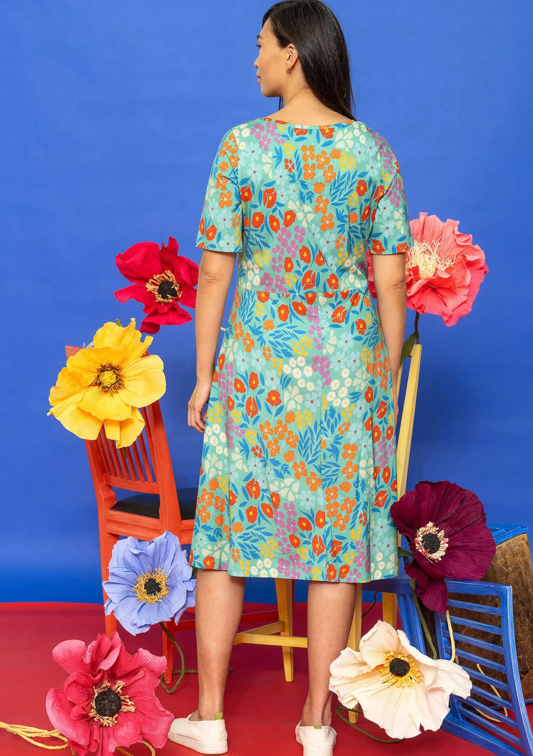 Discount Gudrun Sjödén Jerseykleid Ingrid Aus Bio-Baumwolle/Modal hellorientgrün