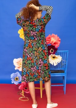 Outlet Gudrun Sjödén Jerseykleid Ingrid Aus Bio-Baumwolle/Modal schwarz
