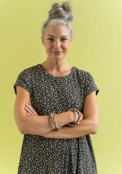 Discount Gudrun Sjödén Jerseykleid Jane Aus Bio-Baumwolle/Elasthan schwarz-gemustert