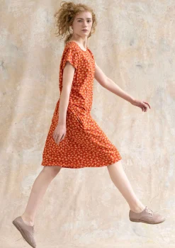 New Gudrun Sjödén Jerseykleid Jane Aus Bio-Baumwolle/Elasthan dunkelmasala-gemustert