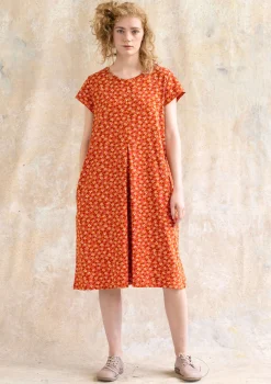 New Gudrun Sjödén Jerseykleid Jane Aus Bio-Baumwolle/Elasthan dunkelmasala-gemustert