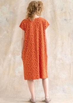 New Gudrun Sjödén Jerseykleid Jane Aus Bio-Baumwolle/Elasthan dunkelmasala-gemustert