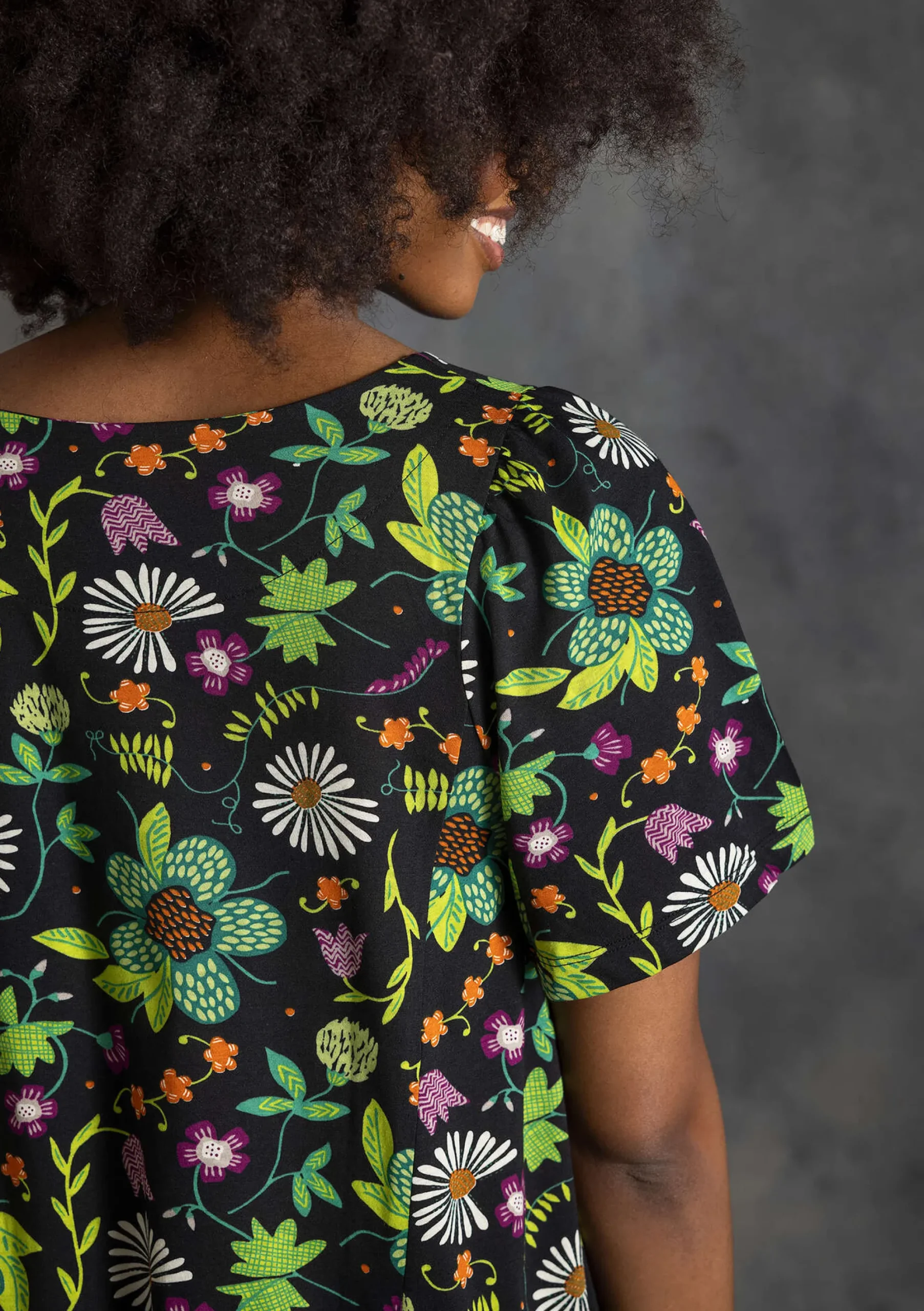 Sale Gudrun Sjödén Jerseykleid Midsommarnatt Aus Bio-Baumwolle schwarz