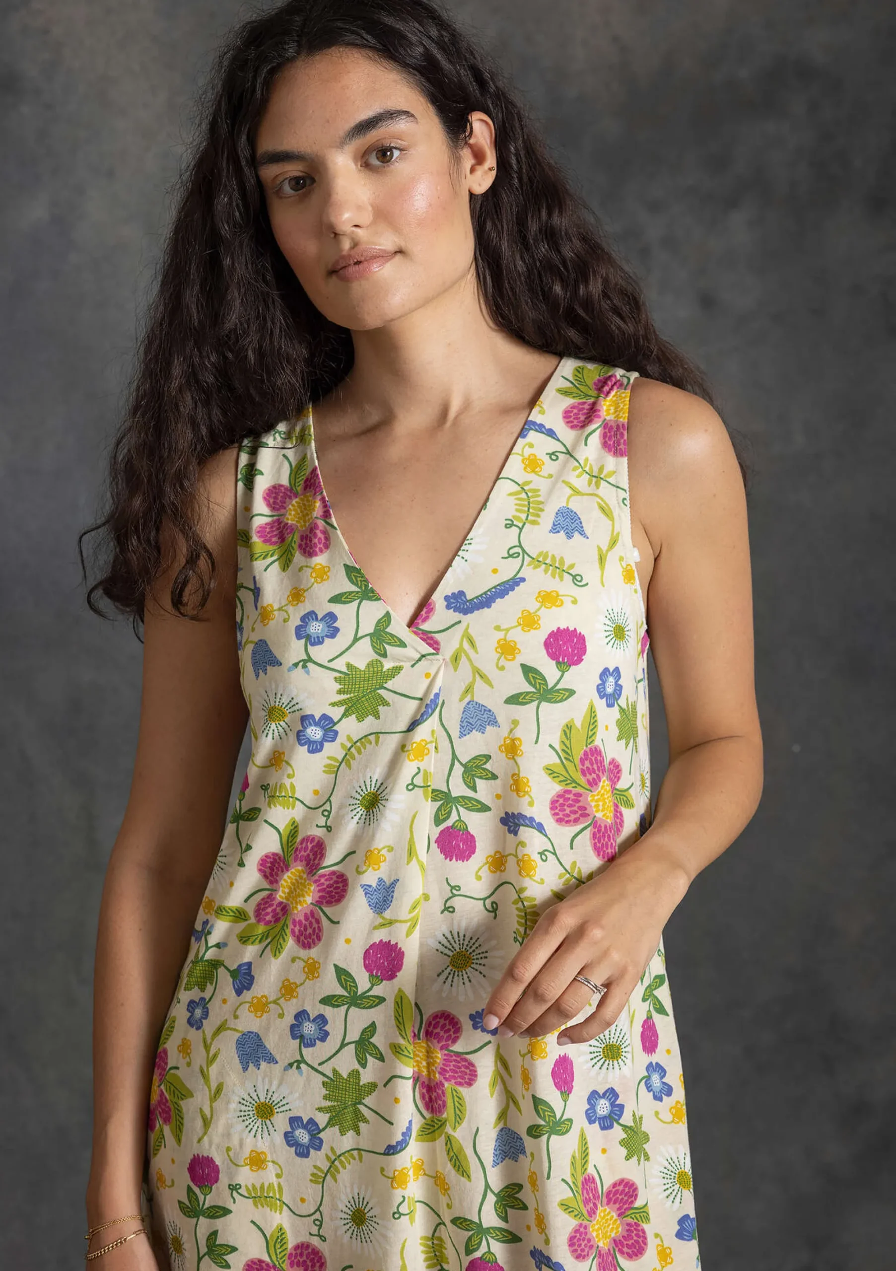New Gudrun Sjödén Jerseykleid Midsommarsol Aus Bio-Baumwolle holunderblüte