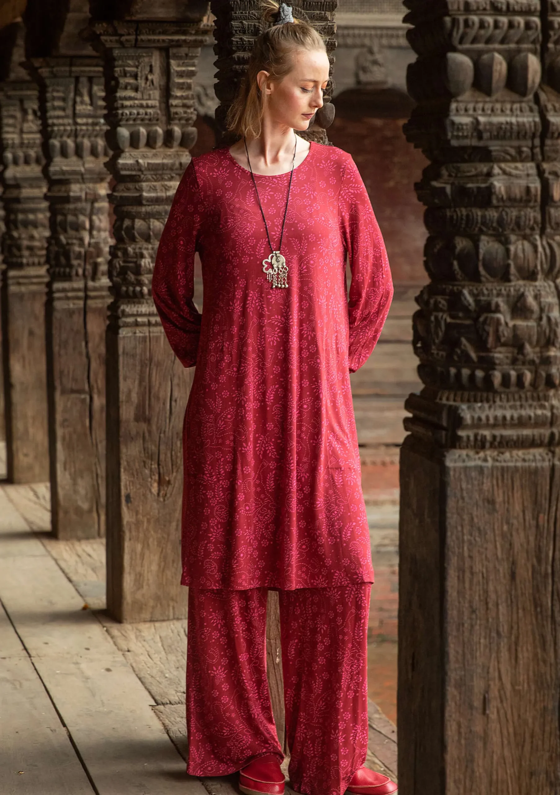 New Gudrun Sjödén Jerseykleid Pegasus Aus Modal achatrot