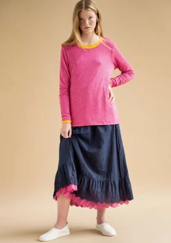 Clearance Gudrun Sjödén Jerseyshirt Ada Aus Lyocell/Elasthan hibiskus-gemustert