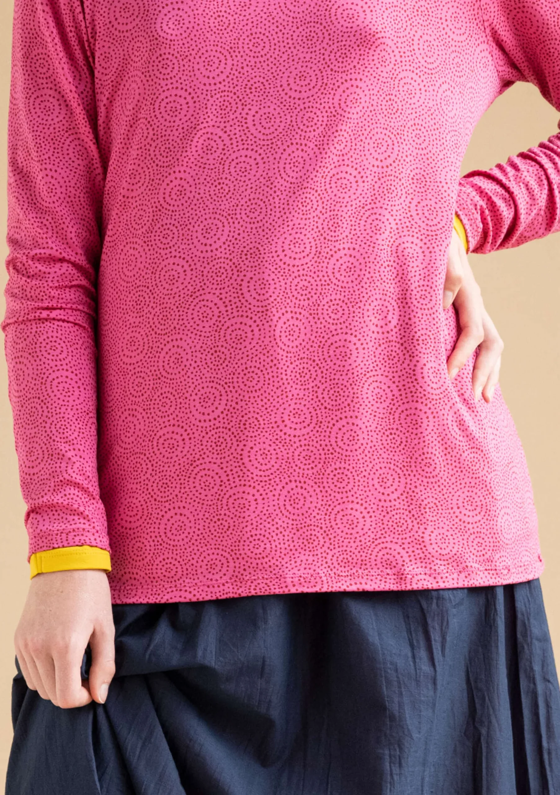 Clearance Gudrun Sjödén Jerseyshirt Ada Aus Lyocell/Elasthan hibiskus-gemustert