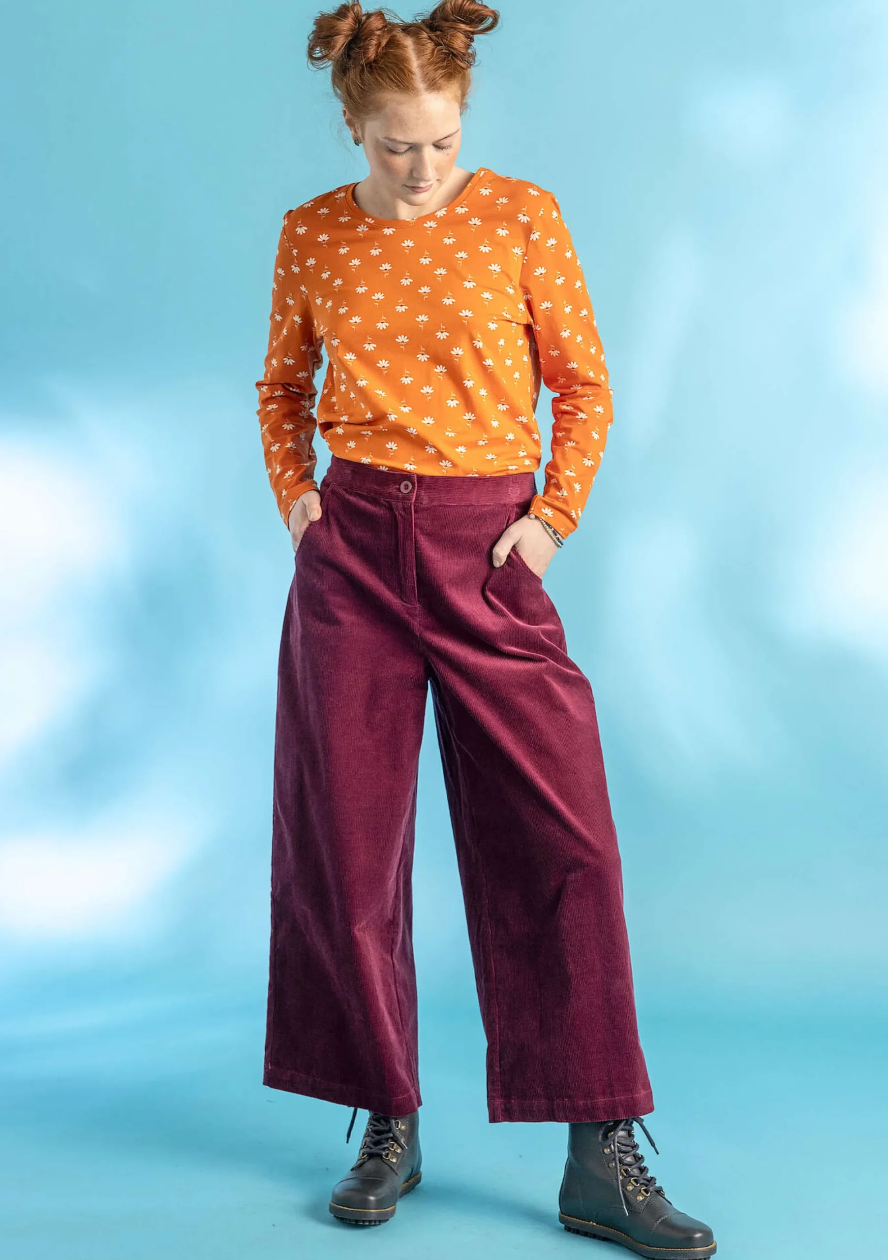 Hot Gudrun Sjödén Jerseyshirt Stella Aus Bio-Baumwolle/Elasthan vogelbeere-gemustert